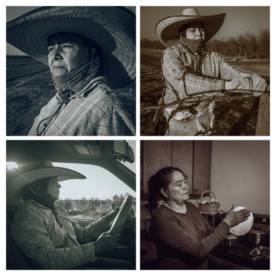 4 images of a woman